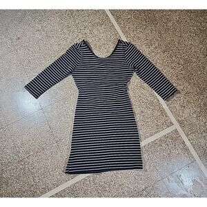 YA Los Angeles Cutout Knee Length Pencil Dress L 3/4 Sleeve Grunge Y2K Goth Emo